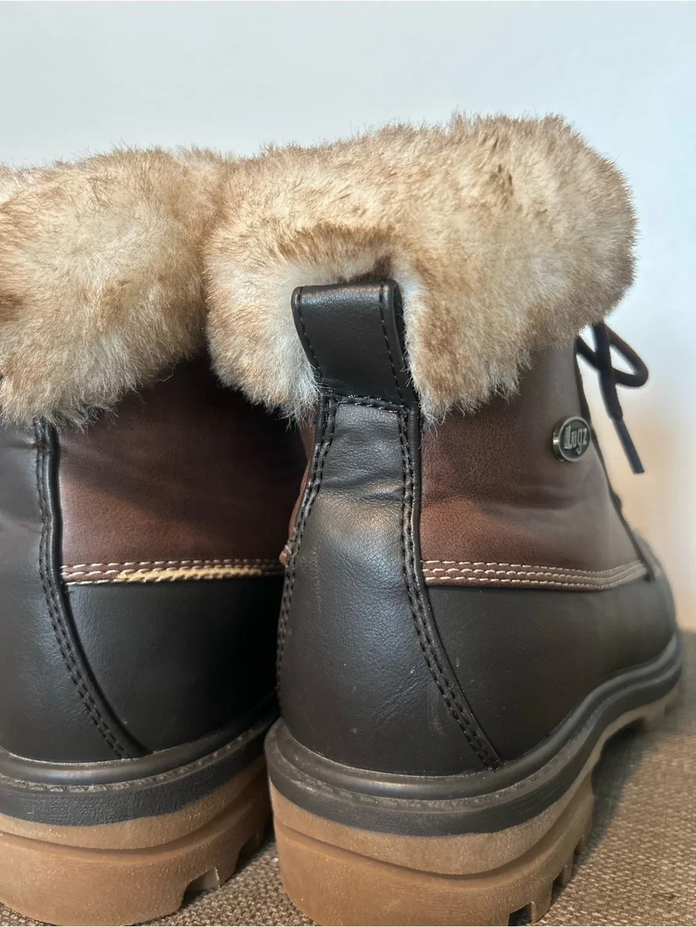 Lugz Insulated Brown Faux-Fur Lined Duck Boots